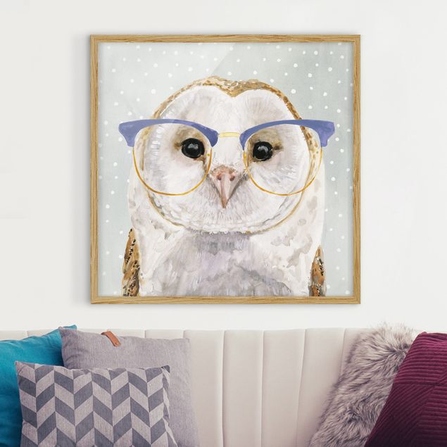 Ingelijste posters Animals With Glasses - Owl