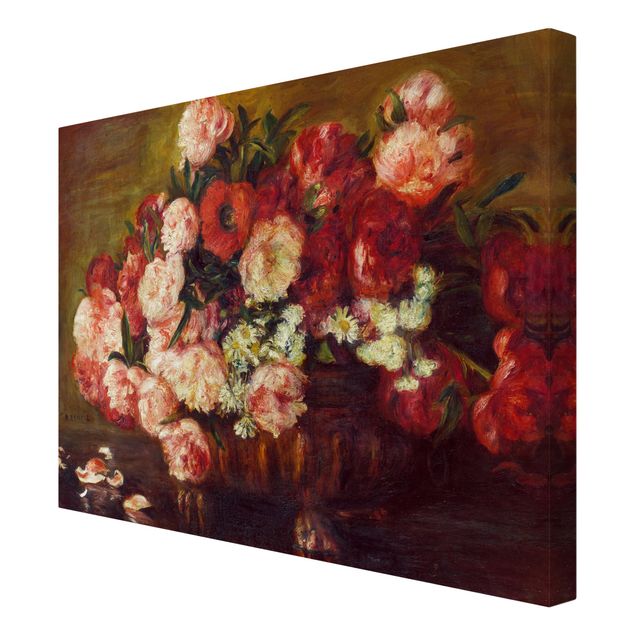 Canvas schilderijen Auguste Renoir - Still Life With Peonies