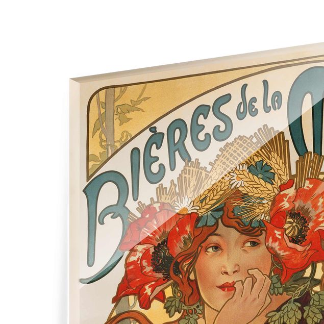 Glasschilderijen Alfons Mucha - Poster For La Meuse Beer