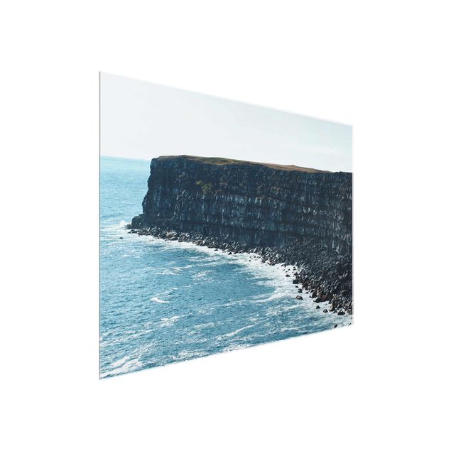Glasschilderijen Rocky Islandic Cliffs