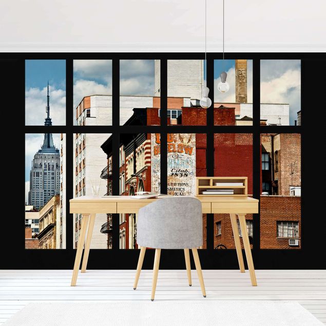 Fotobehang Window View Of New York Building