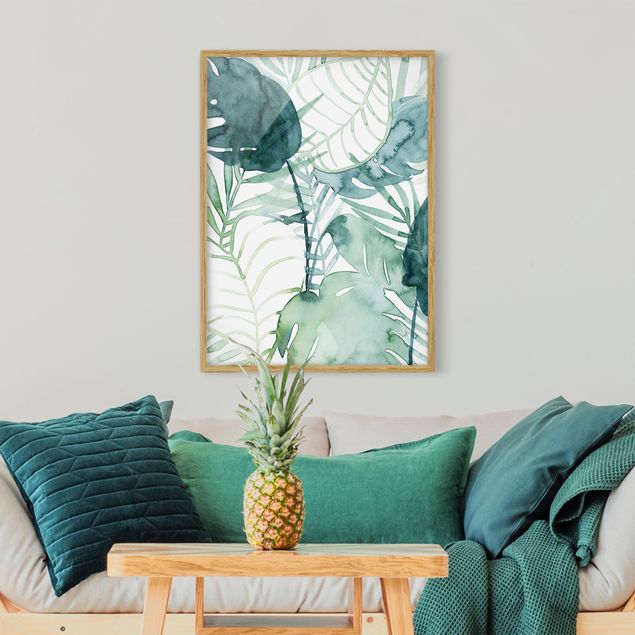 Ingelijste posters Palm Fronds In Water Color II