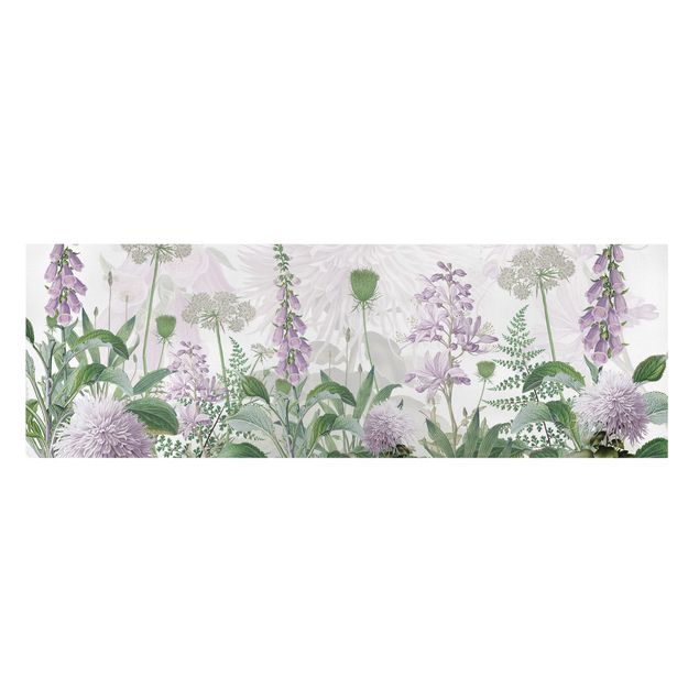 Canvas schilderijen - Foxglove in delicate flower meadow