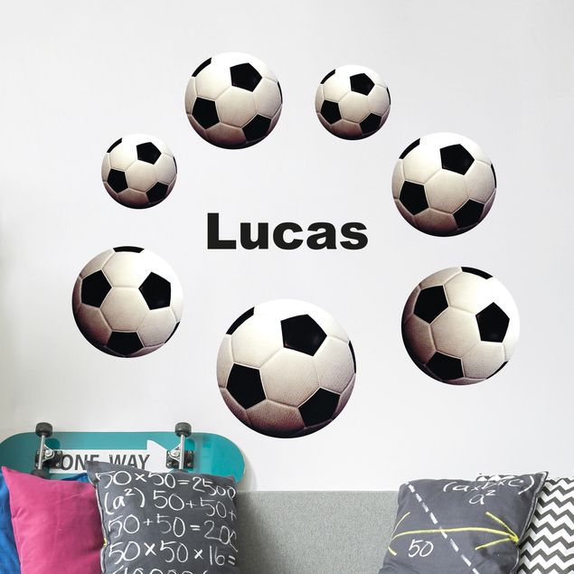 Muurstickers voetbal Soccer balls set
