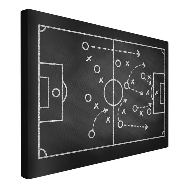 Leinwandbild - Fußballstrategie auf Tafel - Querformat - 3:2