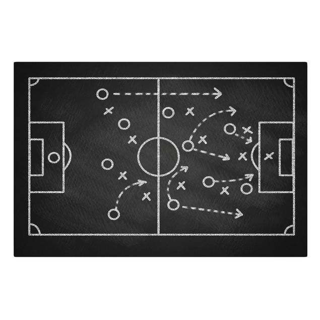 Leinwandbild - Fußballstrategie auf Tafel - Querformat - 3:2