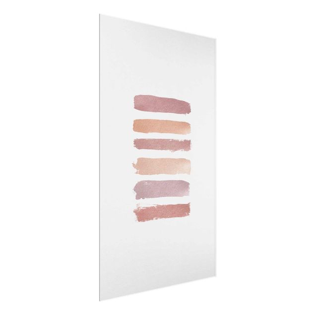 Glasschilderijen Shades of Pink Stripes