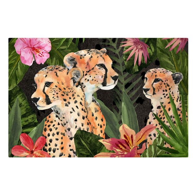 Canvas schilderijen - Three Cheetahs In The Jungle