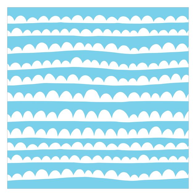 Patroonbehang Drawn White Bands Of Clouds Up In Blue Skies
