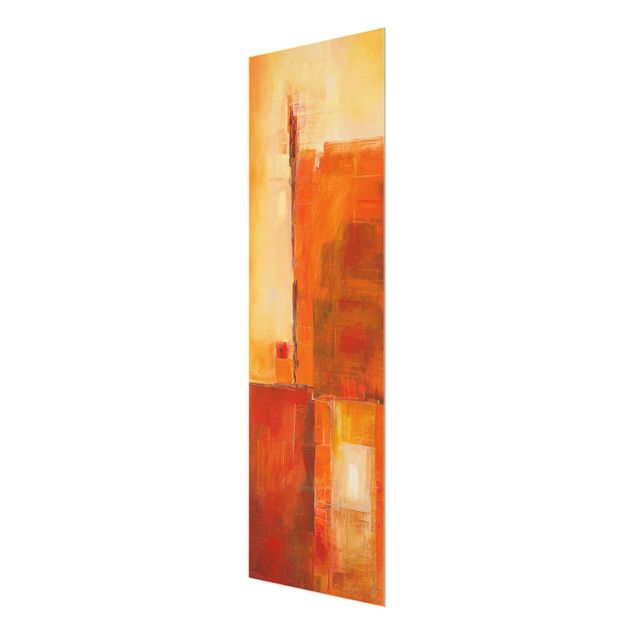 Glasschilderijen Petra Schüßler - Abstract Orange Brown