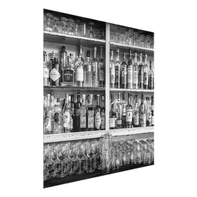 Glasschilderijen Bar Black & White