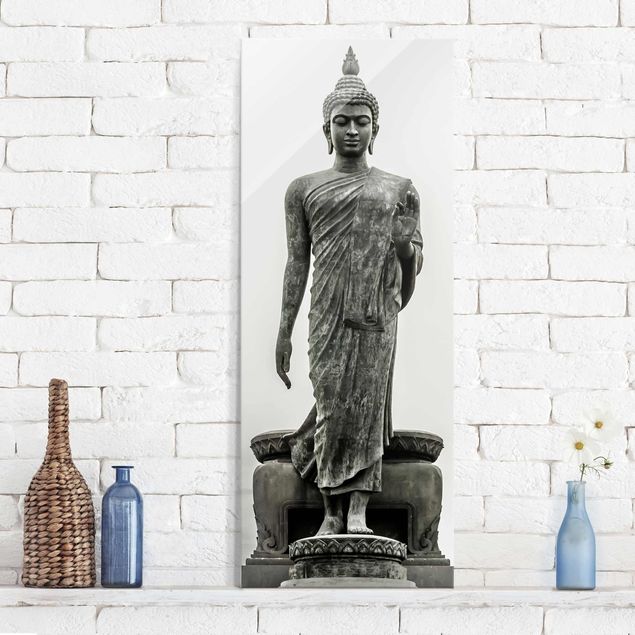 Glas Magnetboard Buddha Statue