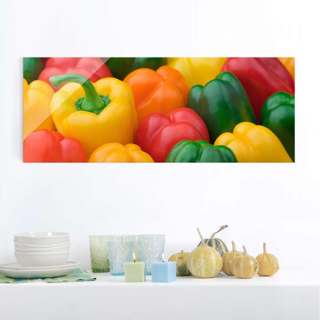 Glas Magnettafel Colourful Pepper Mix