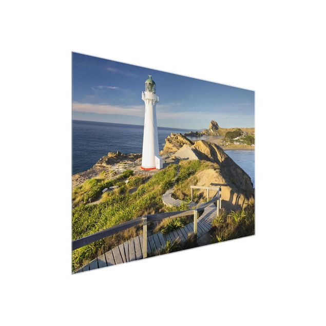 Glasschilderijen Castle Point Lighthouse New Zealand