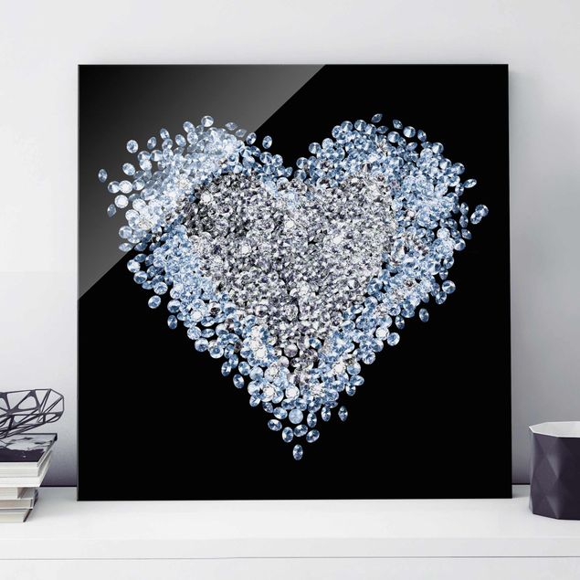 Magnettafel Glas Diamond Heart