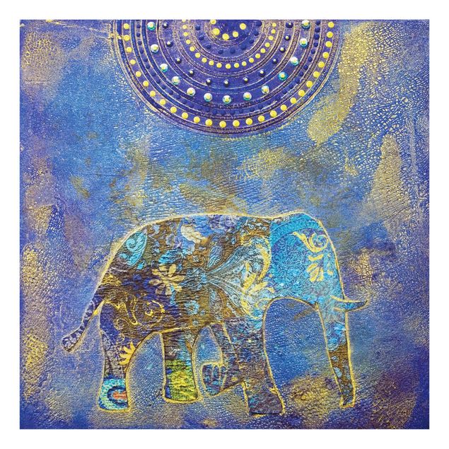 Glasschilderijen Elephant In Marrakech