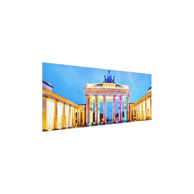 Glasschilderijen Illuminated Brandenburg Gate