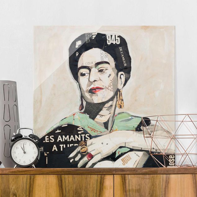 Glas Magnetboard Frida Kahlo - Collage No.4
