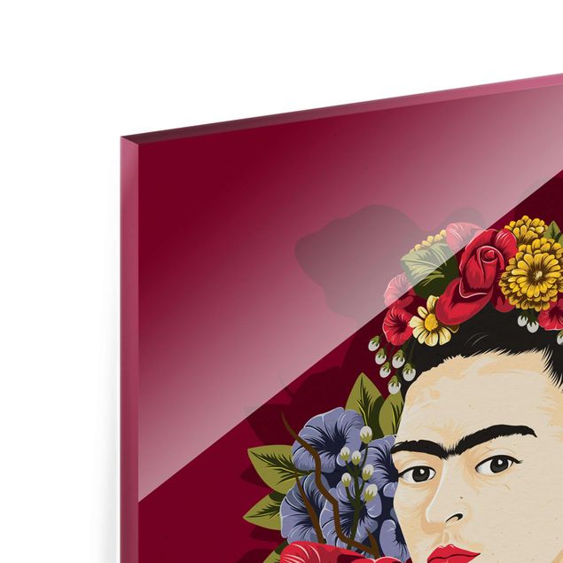 Glasschilderijen Frida Kahlo - Roses