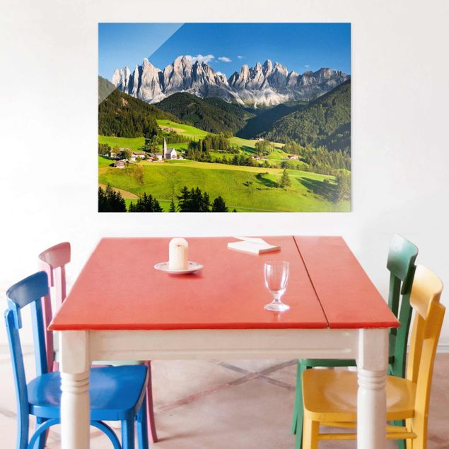 Glasschilderijen Odle In South Tyrol