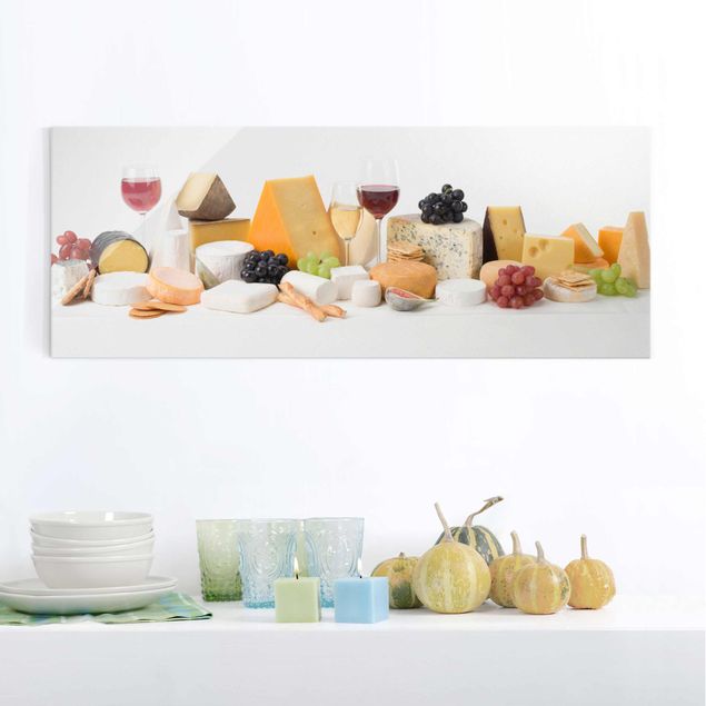 Glasschilderijen Cheese Varieties