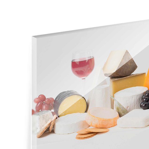 Glasschilderijen Cheese Varieties