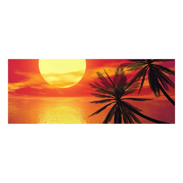 Glasschilderijen Caribbean sunset