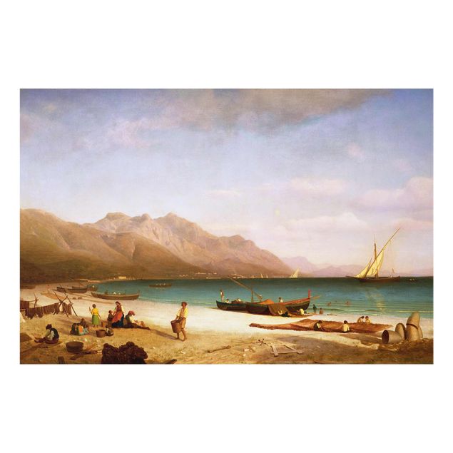 Glasschilderijen Albert Bierstadt - Bay of Salerno