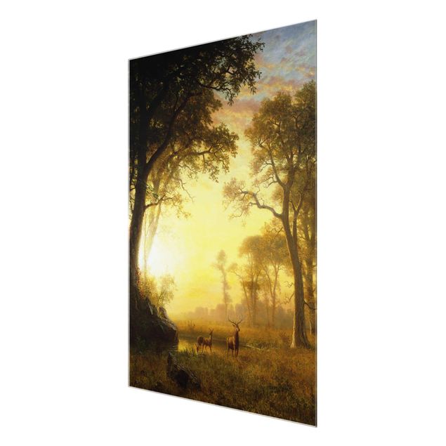 Glasschilderijen Albert Bierstadt - Light in the Forest