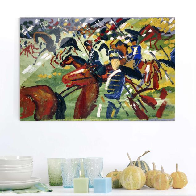 Glas Magnetboard August Macke - Hussars On A Sortie