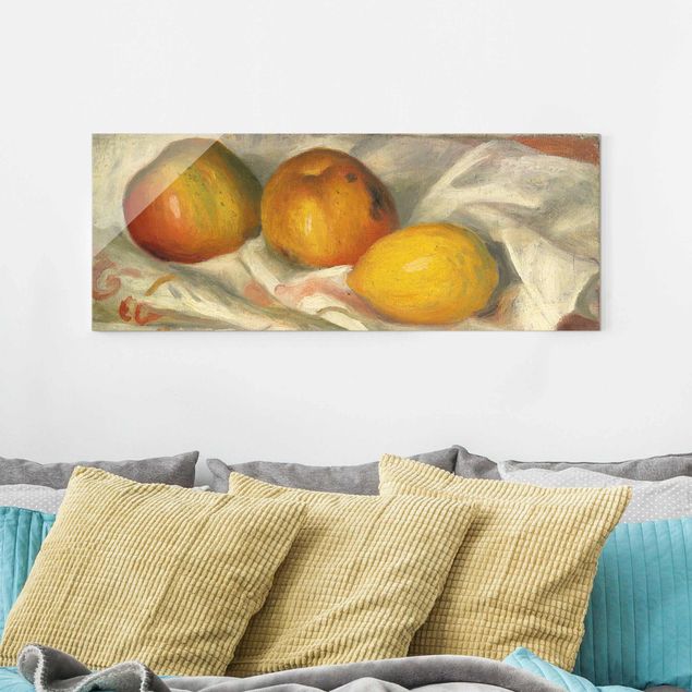 Glasschilderijen Auguste Renoir - Two Apples And A Lemon