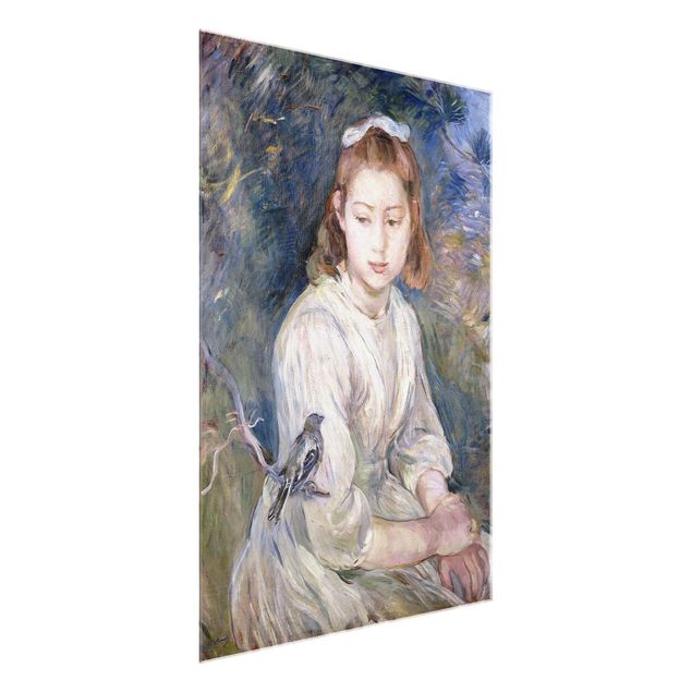 Glasschilderijen Berthe Morisot - Young Girl with a Bird