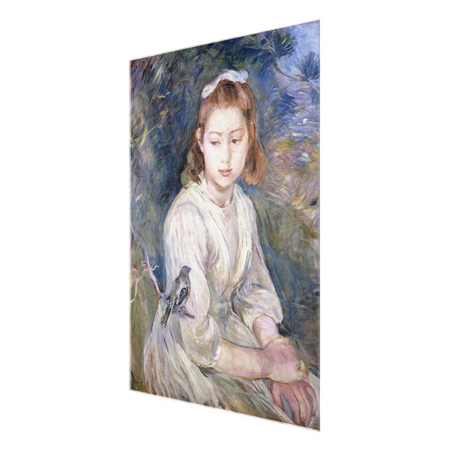 Glasschilderijen Berthe Morisot - Young Girl with a Bird