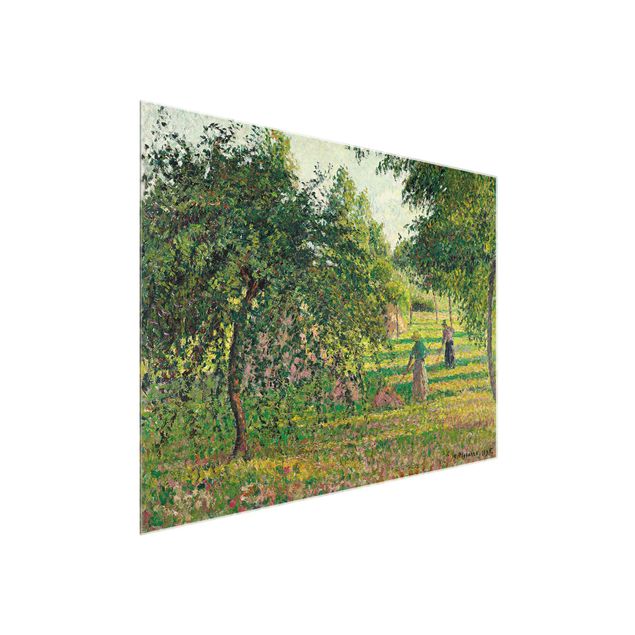 Glasschilderijen Camille Pissarro - Apple Trees And Tedders, Eragny