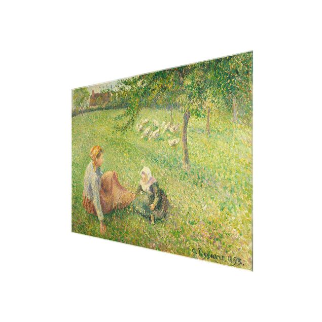 Glasschilderijen Camille Pissarro - The Geese Pasture