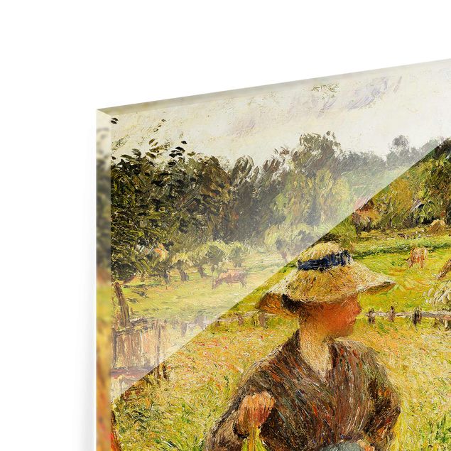 Glasschilderijen Camille Pissarro - The Haymaker