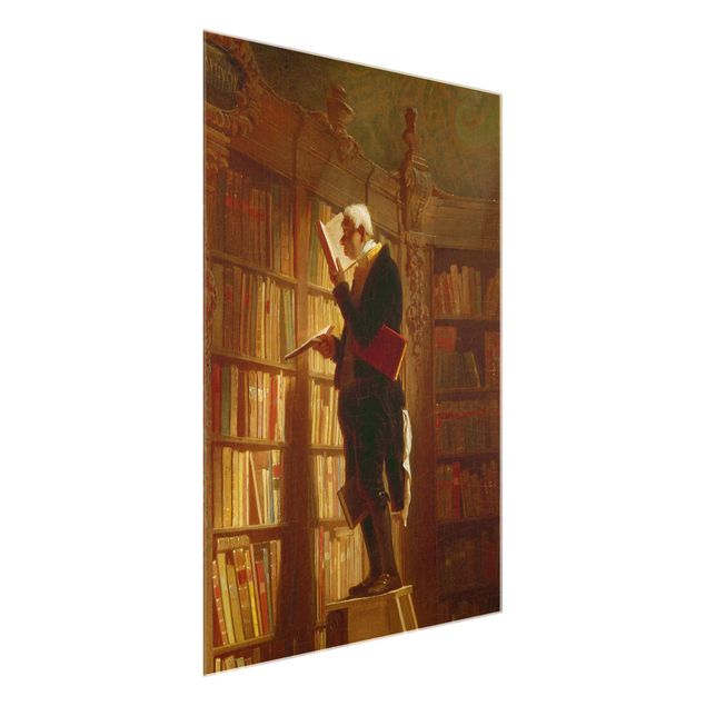 Glasschilderijen Carl Spitzweg - The Bookworm (Detail)