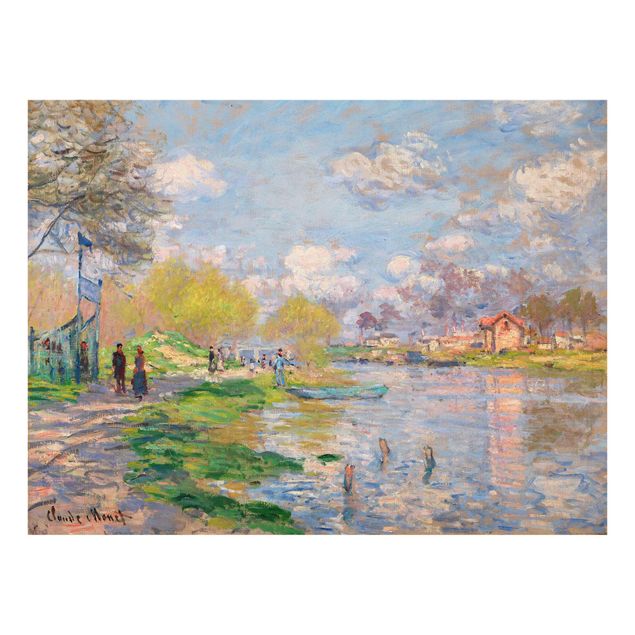 Glasschilderijen Claude Monet - Spring On The Seine