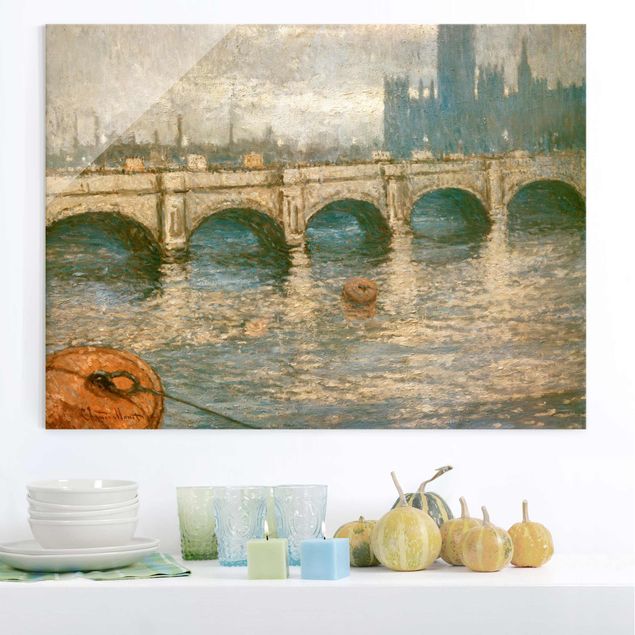 Magnettafel Glas Claude Monet - Thames Bridge And Parliament Building In London