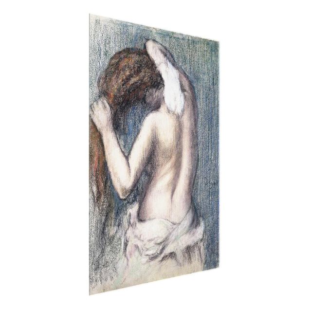 Glasschilderijen Edgar Degas - Woman Wiping