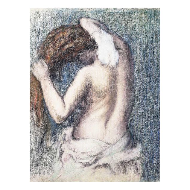 Glasschilderijen Edgar Degas - Woman Wiping