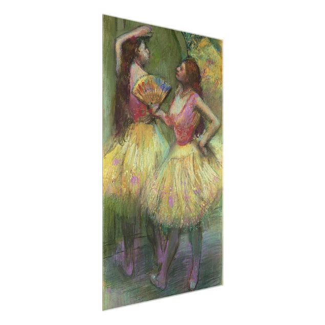 Glasschilderijen Edgar Degas - Two Dancers Before Going On Stage