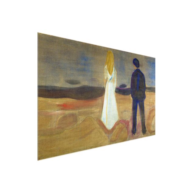 Glasschilderijen Edvard Munch - Two humans. The Lonely (Reinhardt-Fries)