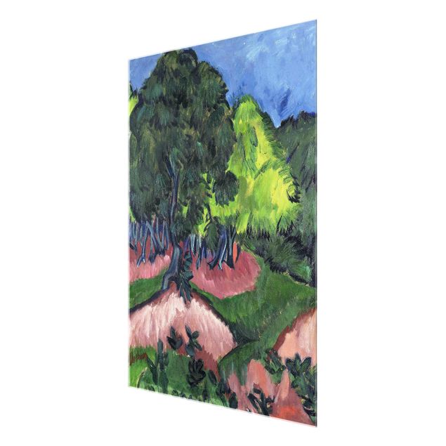 Glasschilderijen Ernst Ludwig Kirchner - Landscape with Chestnut Tree