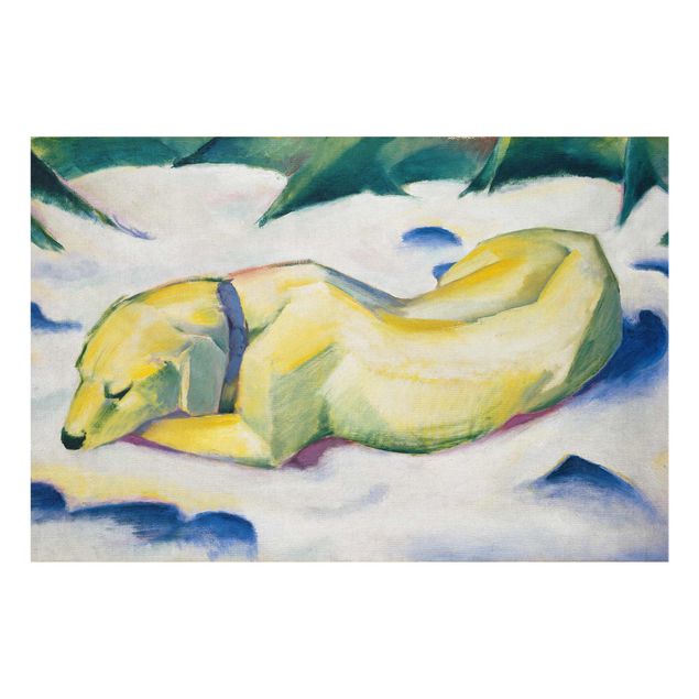 Glasschilderijen Franz Marc - Lying Dog