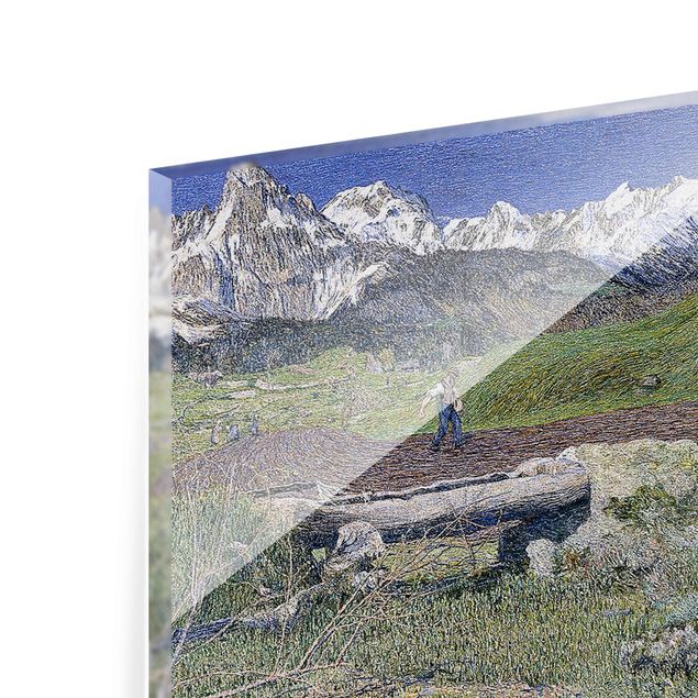 Glasschilderijen Giovanni Segantini - Spring In The Alps
