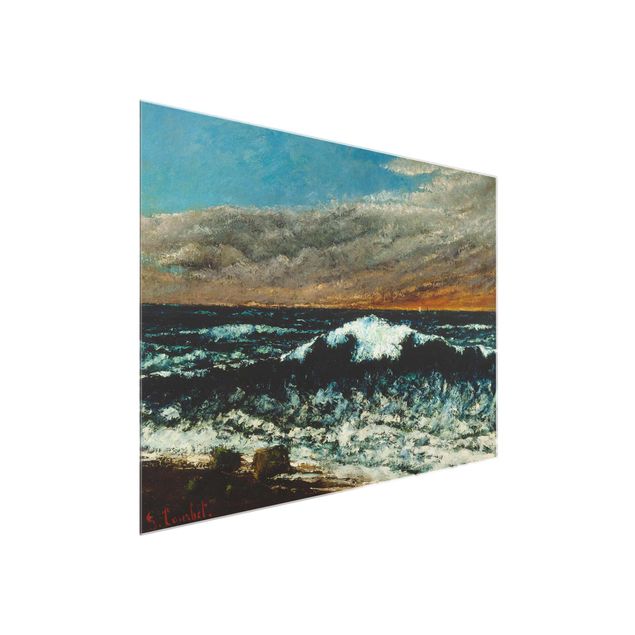 Glasschilderijen Gustave Courbet - The Wave (La Vague)