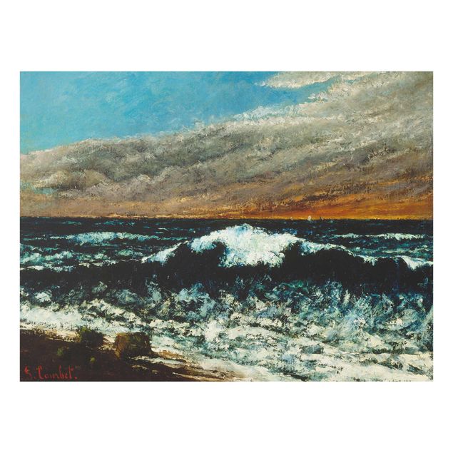 Glasschilderijen Gustave Courbet - The Wave (La Vague)