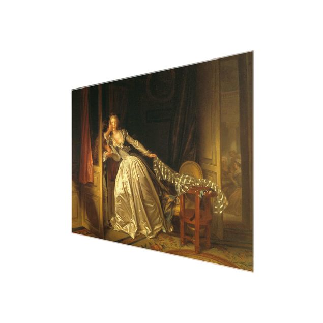 Glasschilderijen Jean Honoré Fragonard - The Stolen Kiss