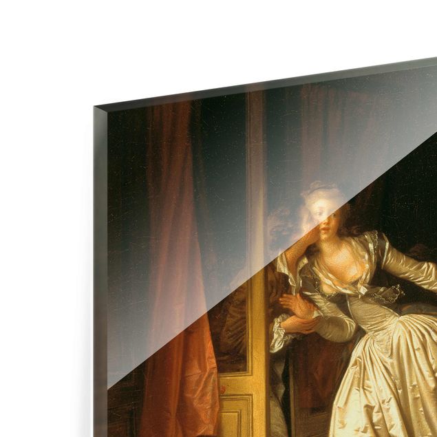 Glasschilderijen Jean Honoré Fragonard - The Stolen Kiss